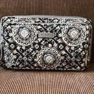 Vera Bradley Black and Blue Patterned Crossbody Wallet Bag